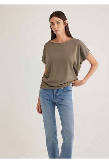Mavi Lux Touch Tencel Green Modal T-Shirt - Loose Fit 167245 -86961