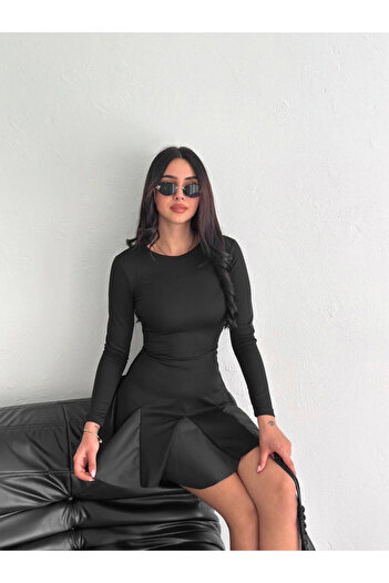 soonaksesuar Skirt Flared Crep Mini Dress S1267
