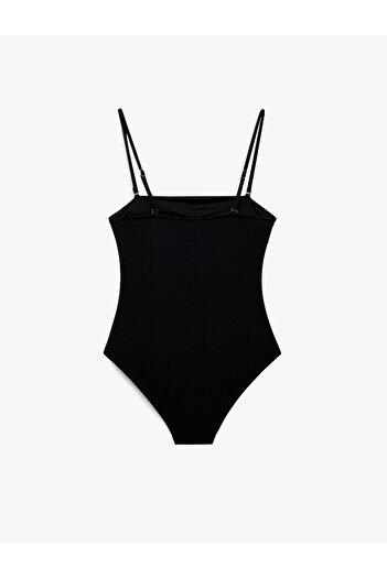 Koton Textured Strapless Swimsuit
