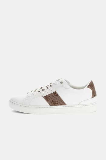 Guess Men's White Todi 4g Logo Sneakers
