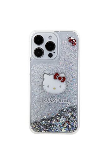 Hello Kitty IPhone 15 Pro Max Case, Liquid Glitter Hardcase, Hello Kitty - Silver