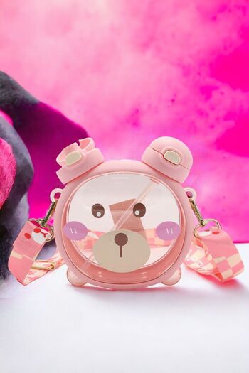 M&B WATER BOTTLE Cute Children's Water Bottle with Double Lids and Straw - Water Bottle with Neck Strap for School