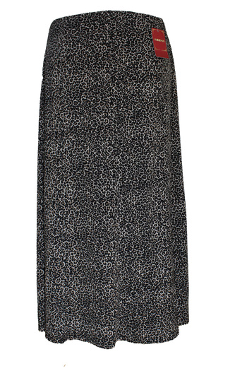 HESNA Women's Betül 8 Piece Elastic Unlined Black Ecem Patterned Skirt