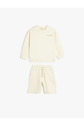 Koton 2 Pack Cotton Long Sleeve Sweatshirt and Shorts Set