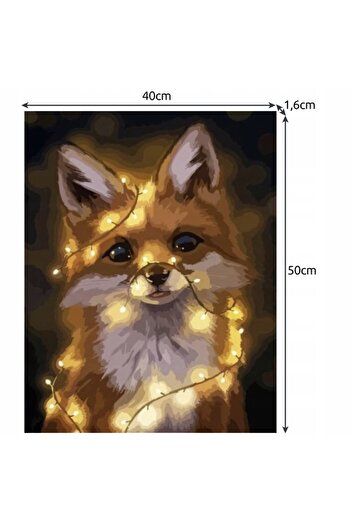 zola Paint by numbers set for children and adults with watercolors, canvas 40×50 cm, Fox with installation