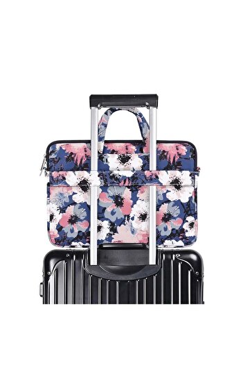 canvasartisan Geantă pentru laptop de 14 inch, design durabil din poliester cu fermoar, servietă CanvasArtisan C22, albastru marin