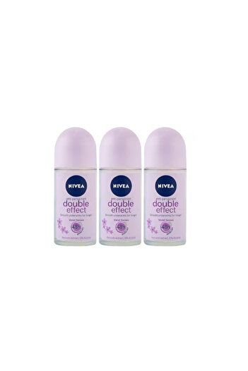 NIVEA Set 3 X Deodorant Roll-on Woman 50ml, Double Effect, Anti-White Traces,