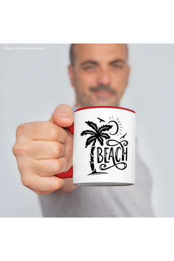 StoryGift Romania Palm tree mug for those who prefer to go to the beach - great hot vacation, With ,STG.