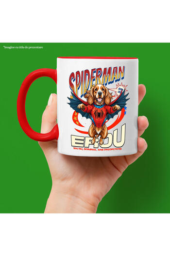 StoryGift Romania Cocker Spaniel Mug / Cocker Spaniel Dog In SpiderMan Costume With Cape, With ,STG