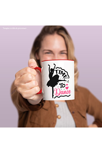 StoryGift Romania Mug with hearts and the message "Time to dance" - it's time to dance with Maner, Cu,STG