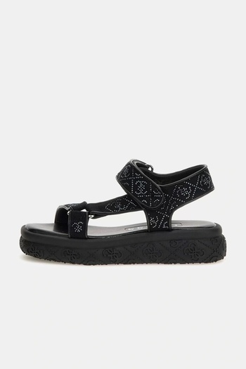 Guess Lode Women's Black Sandals Fljlodfap03-Black