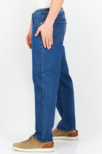 Selected Homme Men Loose Fit Washed Stretchable Jeans, Blue