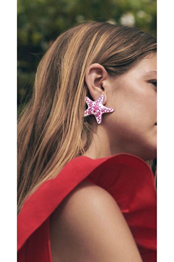 Dionme Zra Patterned Sea Star Earrings