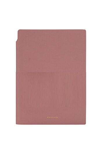 Deli Office Notebook A5 112 Pages 80G Ruled Pink Leather Cover N141L Deli