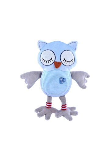 zola Bufnita Mimi din plus, albastra cu gri, 21 cm