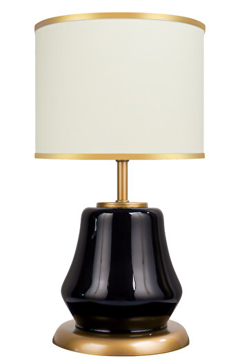 MINIMAL ETICARET VE BILGI TEKNOLOJILERI Elite Gloss Black - Beige - Glass Lampshade