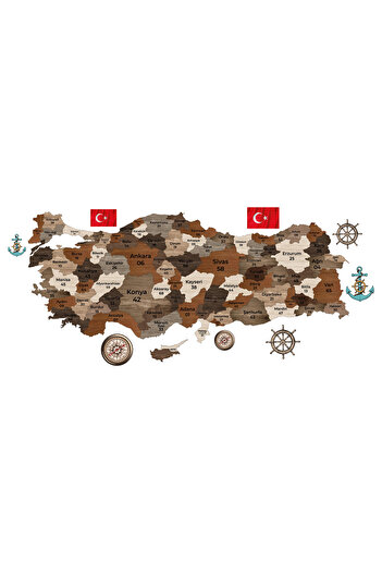 Akıllı Kağıt Home Decoration Türkiye Map Adhesive Sticker