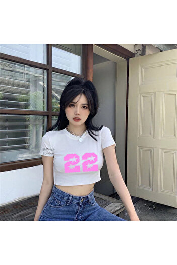 Minga London White Taylor Swift 22 Sing Crop Blouse - Ghostella