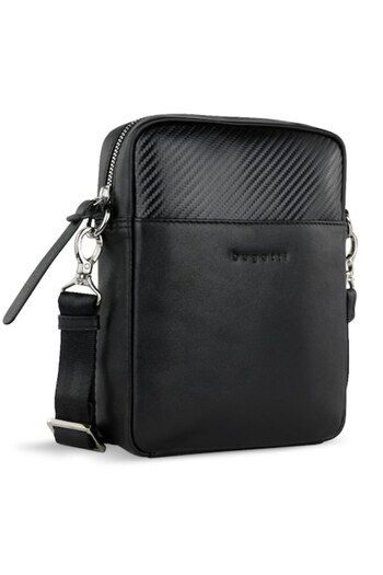 BUGATTI Crossbody Bag, Bugatti, COMET Collection, Black, Natural Leather