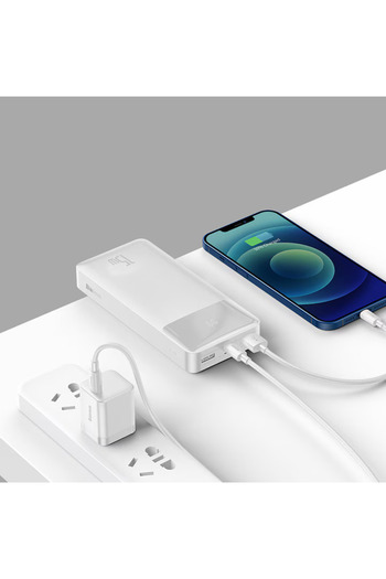 Baseus External Battery 20,000 mAh Power Bank USB-C 15W Type-C 2 x USB-A, Micro USB, 0.25 m - White