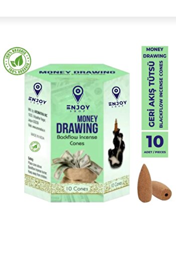 ENJOY SHOP Money Drawing ( Şans Para Cagrıştırır ) Geri Akışlı Tütsü Konikleri Backflow Cones 10 Adet / 10 Pcs
