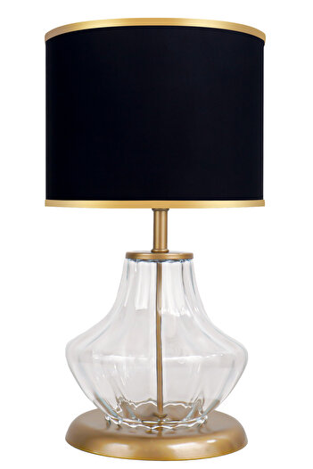 MINIMAL ETICARET VE BILGI TEKNOLOJILERI Prestige Gold - Black - Glass Lampshade