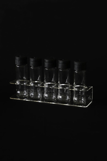 Etka Dizayn Antares - 5-Piece Spice Rack Set, 5-Piece Spice Rack Set with Acrylic Stand