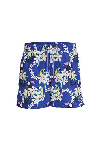Jack & Jones Jack&Jones Patterned Elastic Waist Saks Men's Swim Shorts12253230