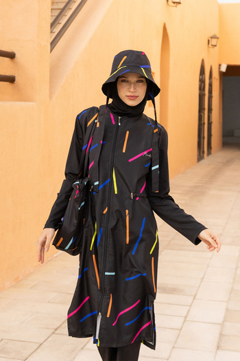 Minel Women's Black Tie Bucket Hat Mnl-009