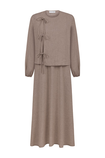 praye Side Lace Skirt Suit Mink