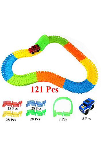 Choice 121Pcs Set DIY Assemble Universal Racing Set Track Car Flexible Educational Rail Car Puzzle Toy for
