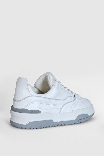 Lufian Genuine Leather Lace-Up Casual Sneaker White Shoes