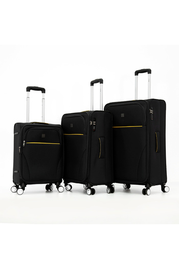 Titan Softside Luggage Trolley Bag 3 Pieces Set With Double Spinner Wheels, GREY (1665426)