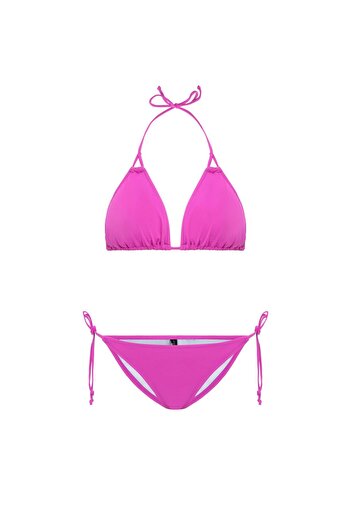 AQUAVİVA Women's Lilac Stella Halterneck Drawstring Triangle Bikini Set
