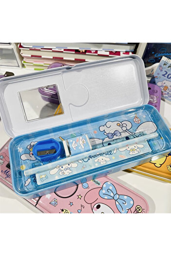 MJ TOYS Kawaii Sanrio Kuromi Metal Kalem Kutusu Kırtasiye Seti Cinnamoroll Kuromi Kalemlik Hediye Seti