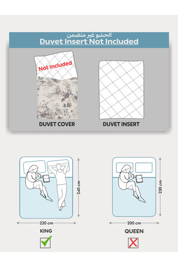 Donetella Printed Duvet Cover Set 6-Pcs – King Size 220x240 cm, Microfiber Fabric, No Filler Inside