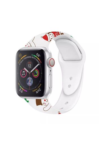 REDz Accessories Curea Dulce, Sport, pentru Apple Watch, Colecția de Crăciun, silicon, albă - 44/45/46/49 mm