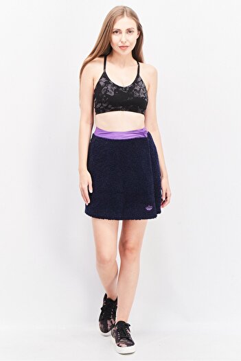 Adidas Originals Women Sportswear Fit Textured Wrap Mini Skirt, Navy