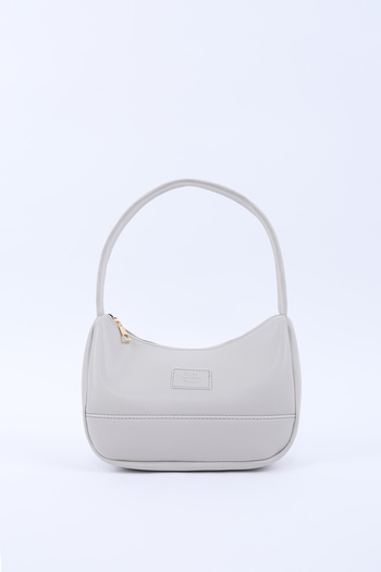 SHAKA Gray Shk229 Faux Leather, Single Compartment with Zipper, Baguette Model Hand, Arm and Shoulder Bag