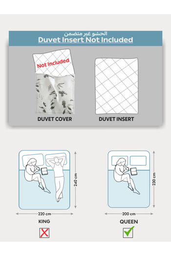 Donetella Printed Duvet Cover Set 6-Pcs – Queen Size 200x230 cm, Microfiber Fabric, No Filler Inside
