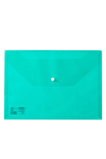 Deli Plastic Button Folder A4 Green Deli