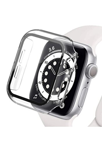 REDz Accessories Apple Watch Case 4/5/6/7/8, Glass Cover, Full Protection, Transparent - Apple Watch 4/5/6/SE 40mm