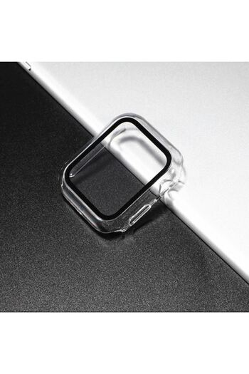 REDz Accessories Apple Watch Case 4/5/6/7/8, Glass Cover, Full Protection, Transparent - Apple Watch 4/5/6/SE 40mm
