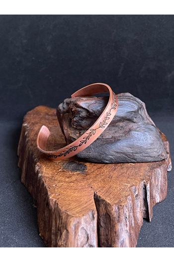 Rupen Kraft 100% Copper Adjustable Leaf Pattern Copper Bracelet Unisex Copper Bracelet