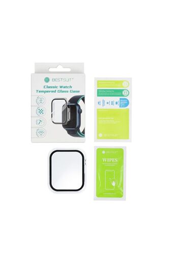 REDz Accessories Carcasă de protecție din sticlă pentru Apple Watch Series 10-42mm, Bestsuit, flexibilă, transparentă