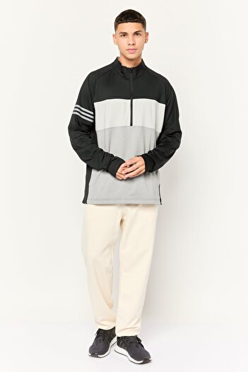 adidas Men Sportswear Fit Long Sleeves Outdoor Sweatshirt, Black/Grey