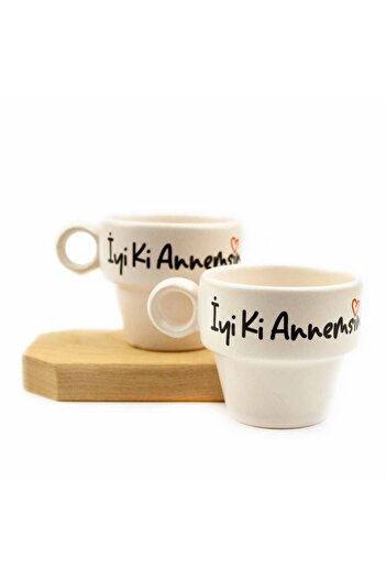 PALTO TASARIM Good, You'Re My Mother! Set of 2 Espresso Cups - Mother's Day Gift Cup