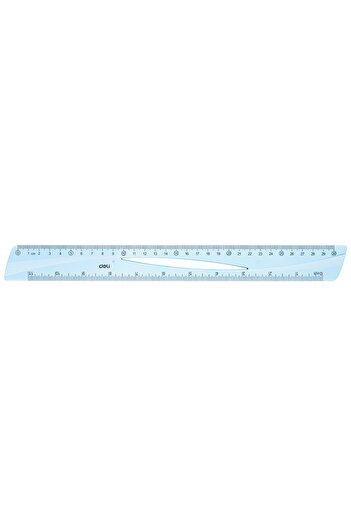 Deli Riglă 30cm Albastră Transparentă Deli
