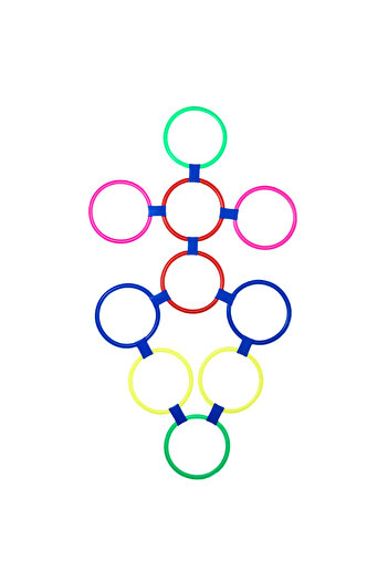 fulina 10 Multi-Colored Rings Game Toys,Lightweight,Portable,Hopscotch Game,Enhances Hand-Eye Coordination
