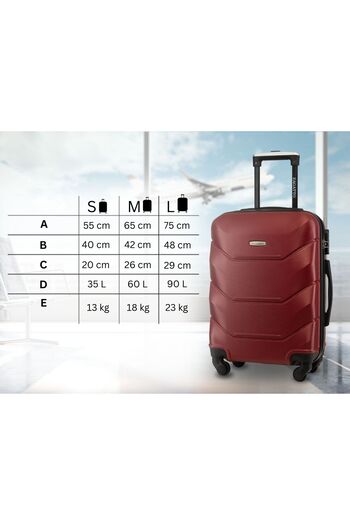 zagatto Troler Cabina, Rosu, 55x40x20cm, troller, Bagaj de mana, Valiza Cabina, 4 Roti, Cifru, ABS, ZG504C